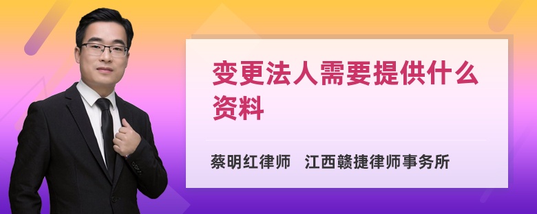 变更法人需要提供什么资料