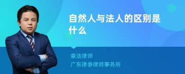 自然人与法人的区别是什么