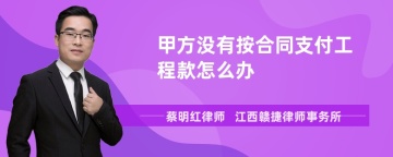 甲方没有按合同支付工程款怎么办