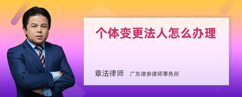 个体变更法人怎么办理