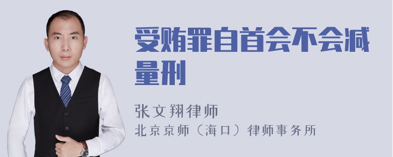 受贿罪自首会不会减量刑