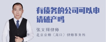 有债务的公司可以申请破产吗