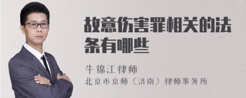 故意伤害罪相关的法条有哪些