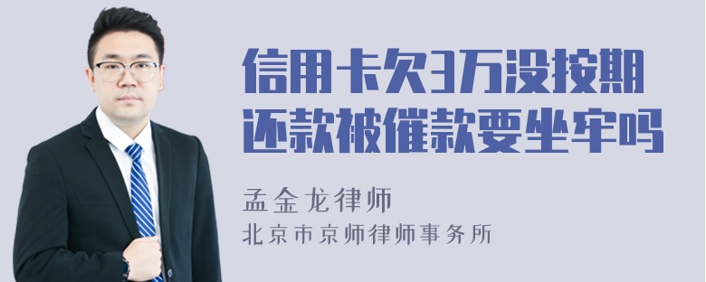 信用卡欠3万没按期还款被催款要坐牢吗