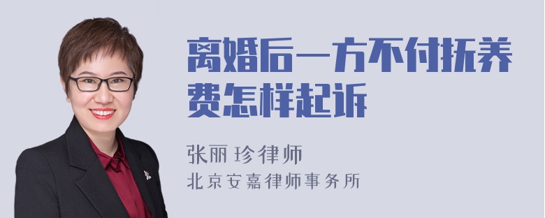 离婚后一方不付抚养费怎样起诉