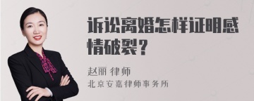 诉讼离婚怎样证明感情破裂？