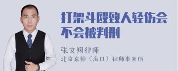 打架斗殴致人轻伤会不会被判刑