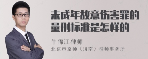 未成年故意伤害罪的量刑标准是怎样的