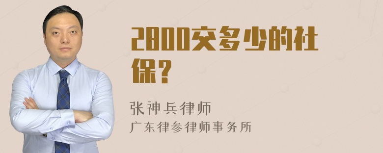 2800交多少的社保？