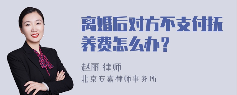 离婚后对方不支付抚养费怎么办？