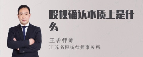 股权确认本质上是什么