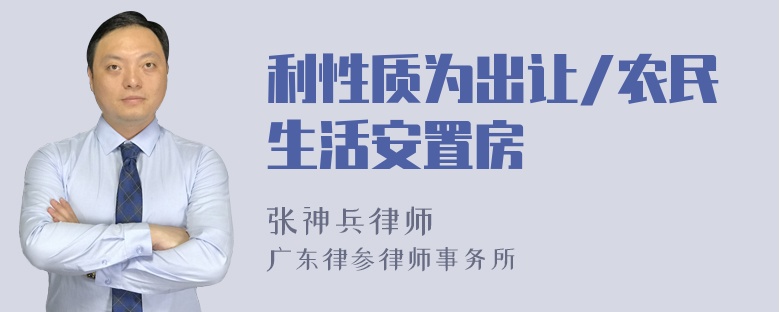 利性质为出让/农民生活安置房