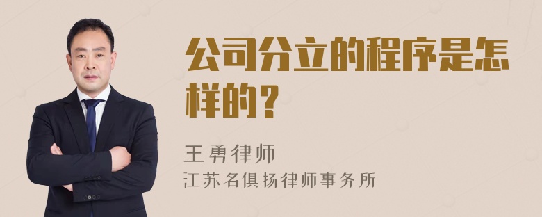 公司分立的程序是怎样的？