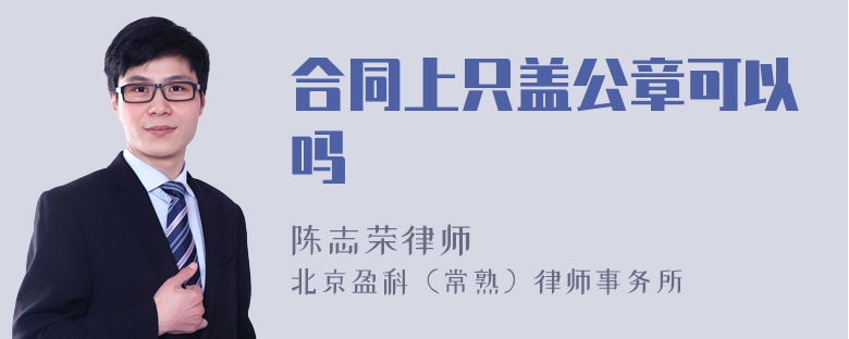 合同上只盖公章可以吗