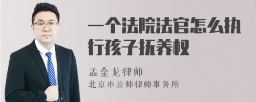 一个法院法官怎么执行孩子抚养权