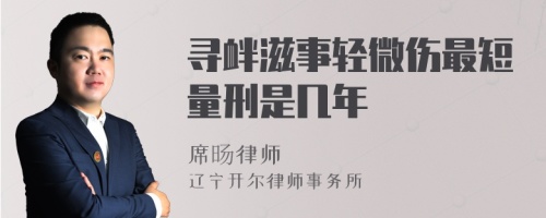 寻衅滋事轻微伤最短量刑是几年