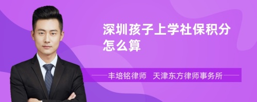 深圳孩子上学社保积分怎么算