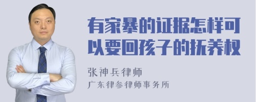 有家暴的证据怎样可以要回孩子的抚养权