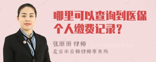 哪里可以查询到医保个人缴费记录？