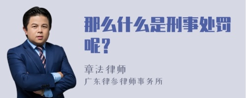 那么什么是刑事处罚呢？