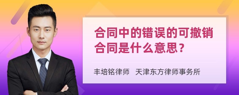 合同中的错误的可撤销合同是什么意思？