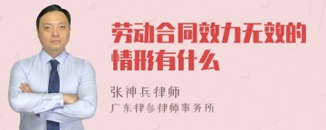 劳动合同效力无效的情形有什么