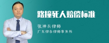 路撞死人赔偿标准