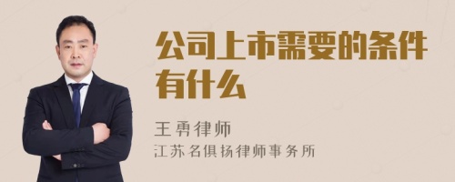 公司上市需要的条件有什么