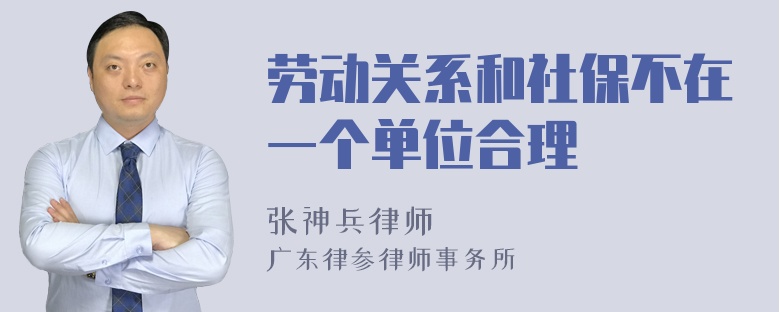 劳动关系和社保不在一个单位合理