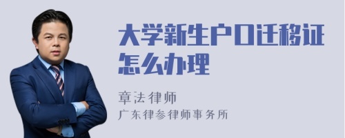 大学新生户口迁移证怎么办理