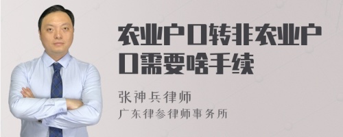 农业户口转非农业户口需要啥手续