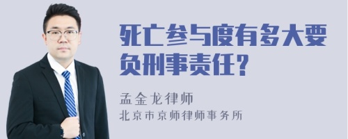 死亡参与度有多大要负刑事责任？