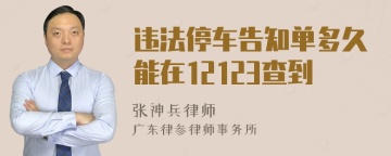 违法停车告知单多久能在12123查到