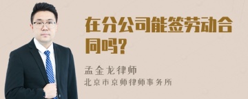 在分公司能签劳动合同吗?