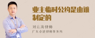 业主临时公约是由谁制定的