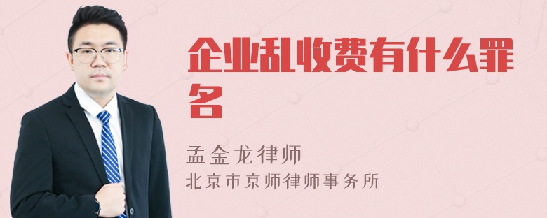 企业乱收费有什么罪名