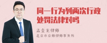 同一行为列两次行政处罚法律对吗