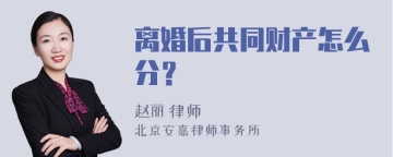 离婚后共同财产怎么分？