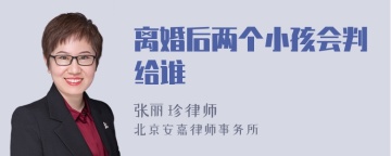 离婚后两个小孩会判给谁