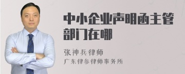 中小企业声明函主管部门在哪