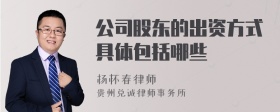 公司股东的出资方式具体包括哪些