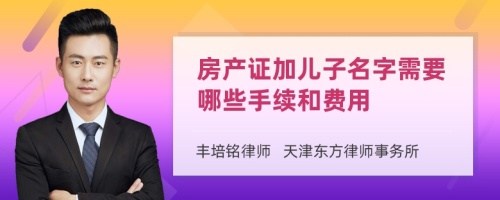 房产证加儿子名字需要哪些手续和费用