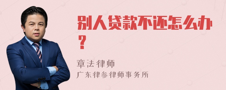 别人贷款不还怎么办？