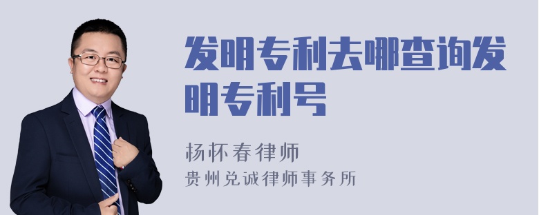 发明专利去哪查询发明专利号