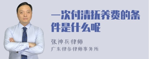 一次付清抚养费的条件是什么呢