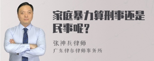 家庭暴力算刑事还是民事呢？