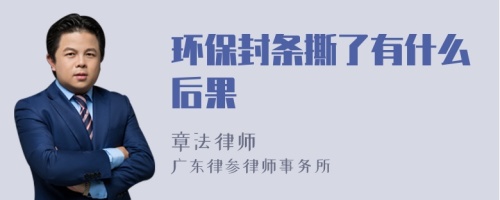 环保封条撕了有什么后果