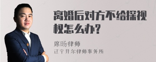 离婚后对方不给探视权怎么办?