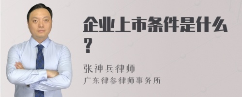 企业上市条件是什么？