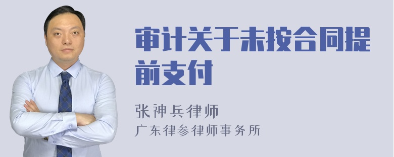 审计关于未按合同提前支付